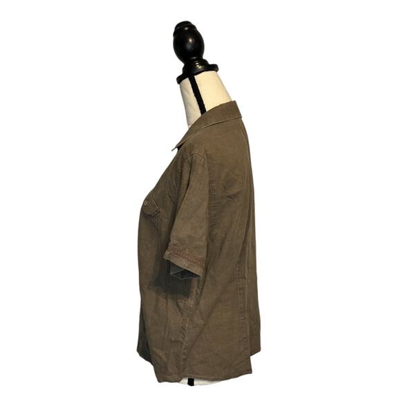 Vintage ERIKA Linen Blend 2 Pcs Outfit Shirt and Pants Women's Size Medium Brown - Picture 6 of 11